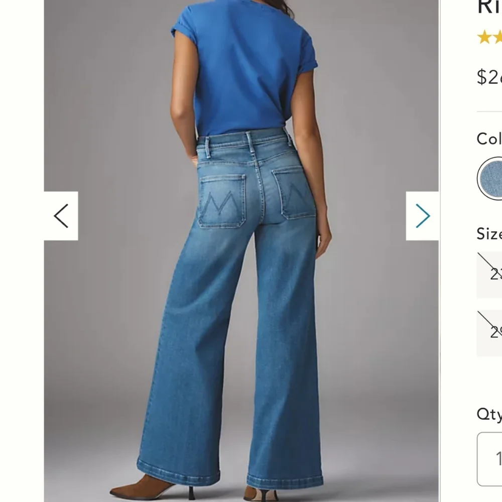 Anthropologie Blue Flare Jeans The Hustler Roller - Picture 3 of 12